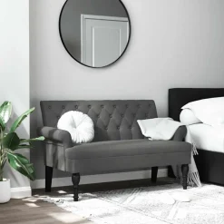 vidaXL Bancos-Banco con respaldo Tela 120x62x75,5 cm