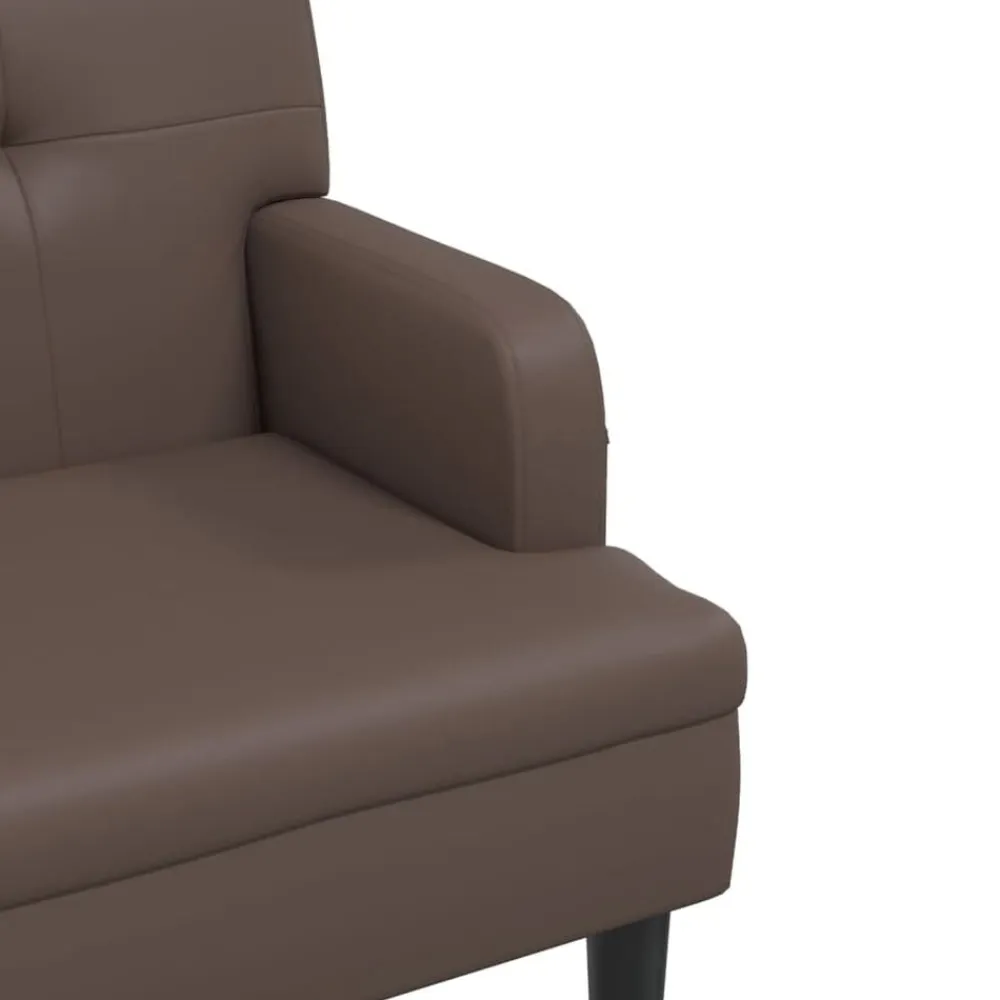 vidaXL Bancos-Banco con respaldo cuero sintético marrón 112x65,5x75 cm