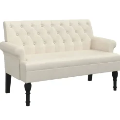 vidaXL Banco con respaldo 120x62x75,5 cm Lino Hot