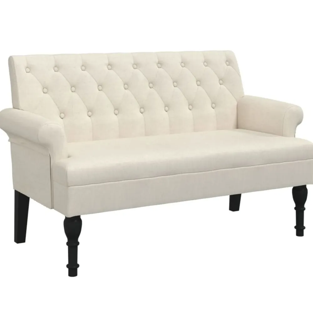 vidaXL Banco con respaldo 120x62x75,5 cm Lino Hot