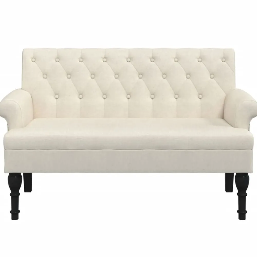 vidaXL Banco con respaldo 120x62x75,5 cm Lino Hot