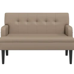 vidaXL Bancos-Banco con respaldo cuero sintético 112x65,5x75 cm