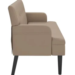vidaXL Bancos-Banco con respaldo cuero sintético 112x65,5x75 cm