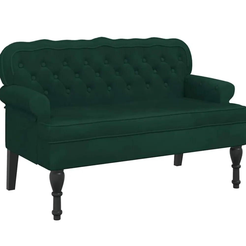 vidaXL Bancos-Banco con respaldo terciopelo 119,5x64,5x75 cm