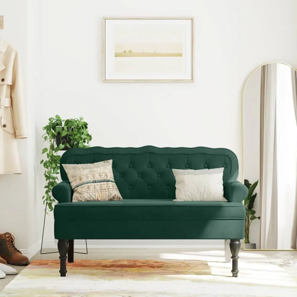 vidaXL Bancos-Banco con respaldo terciopelo 119,5x64,5x75 cm