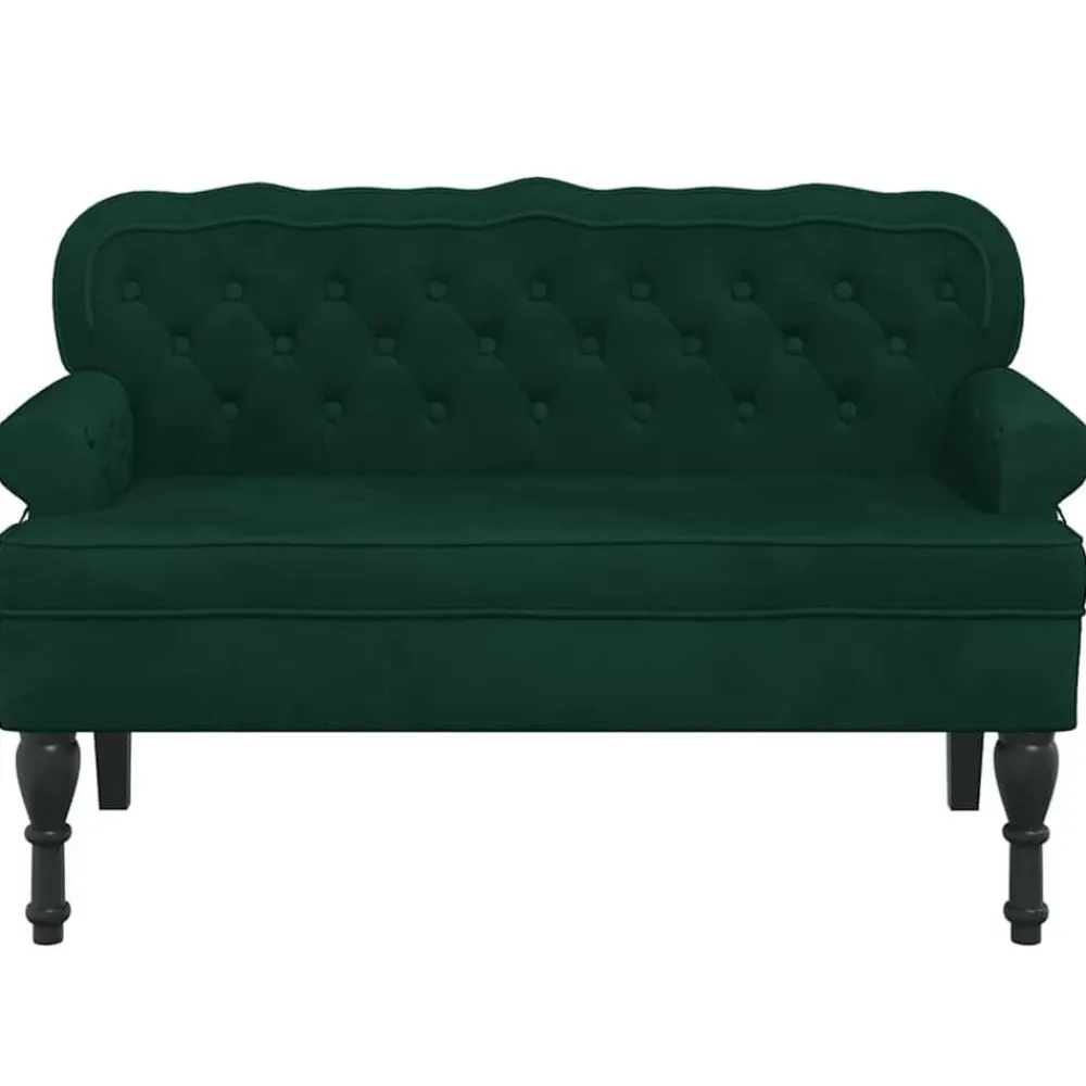 vidaXL Bancos-Banco con respaldo terciopelo 119,5x64,5x75 cm