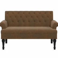 vidaXL Banco con respaldo ante sintético marrón 120x62x75,5 cm Marr&oacute;n Sale