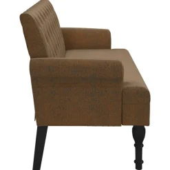 vidaXL Banco con respaldo ante sintético marrón 120x62x75,5 cm Marr&oacute;n Sale
