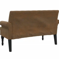 vidaXL Banco con respaldo ante sintético marrón 120x62x75,5 cm Marr&oacute;n Sale