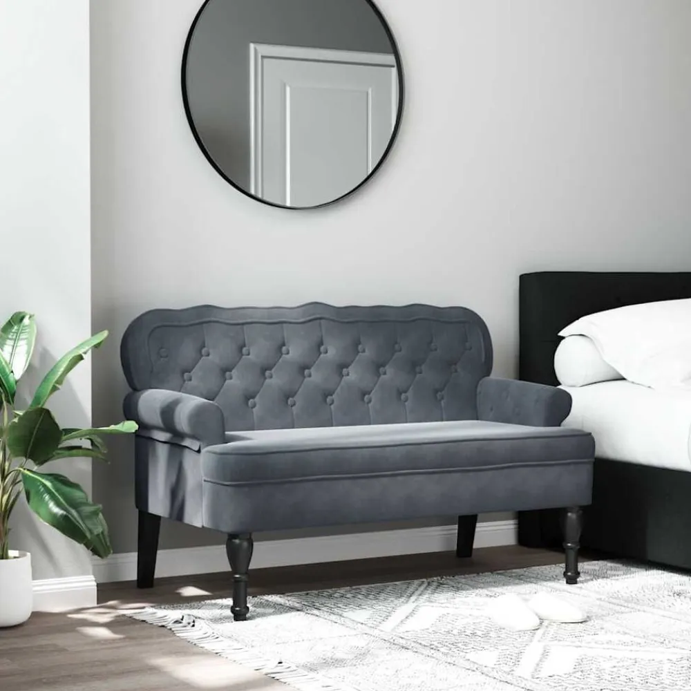 vidaXL Bancos-Banco con respaldo terciopelo 119,5x64,5x75 cm