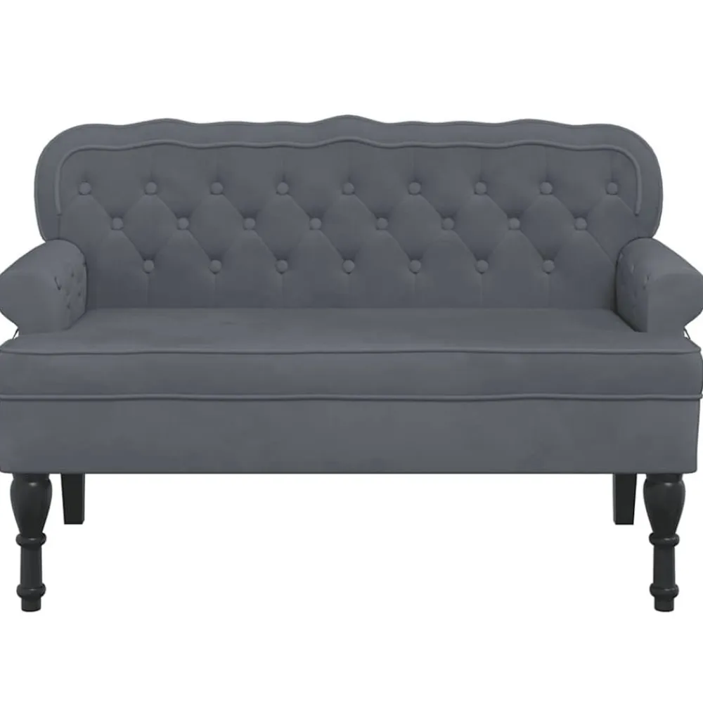 vidaXL Bancos-Banco con respaldo terciopelo 119,5x64,5x75 cm