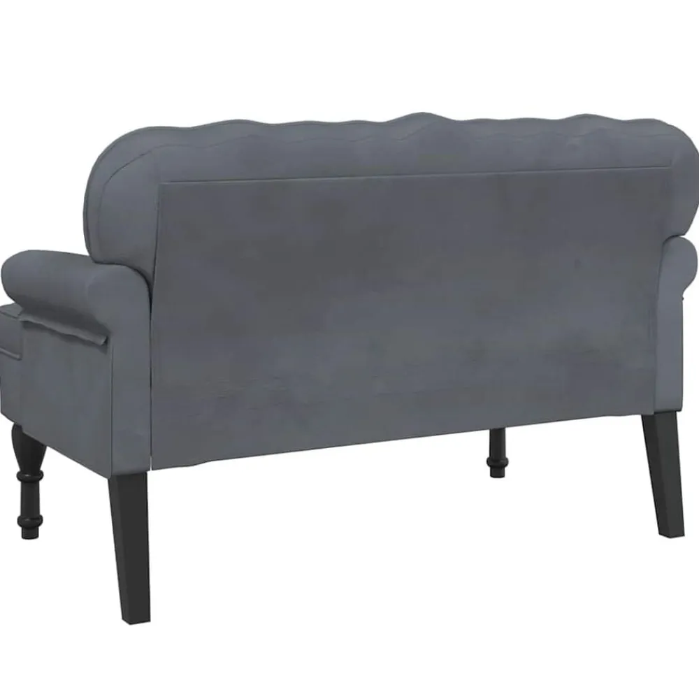 vidaXL Bancos-Banco con respaldo terciopelo 119,5x64,5x75 cm