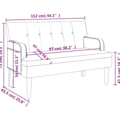 vidaXL Bancos-Banco con respaldo ante sintético marrón 112x65,5x75 cm