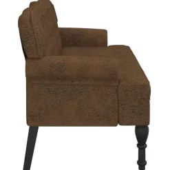 vidaXL Banco con respaldo ante sintético marrón 119,5x64,5x75 cm Marr&oacute;n Clearance