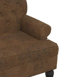 vidaXL Banco con respaldo ante sintético marrón 119,5x64,5x75 cm Marr&oacute;n Clearance