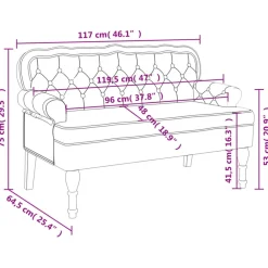 vidaXL Banco con respaldo ante sintético marrón 119,5x64,5x75 cm Marr&oacute;n Clearance
