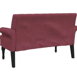 vidaXL Bancos-Banco con respaldo tela rojo tinto 120x62x75,5 cm