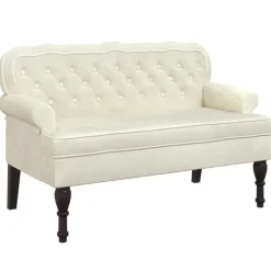 vidaXL Bancos-Banco con respaldo terciopelo color 119,5x64,5x75 cm