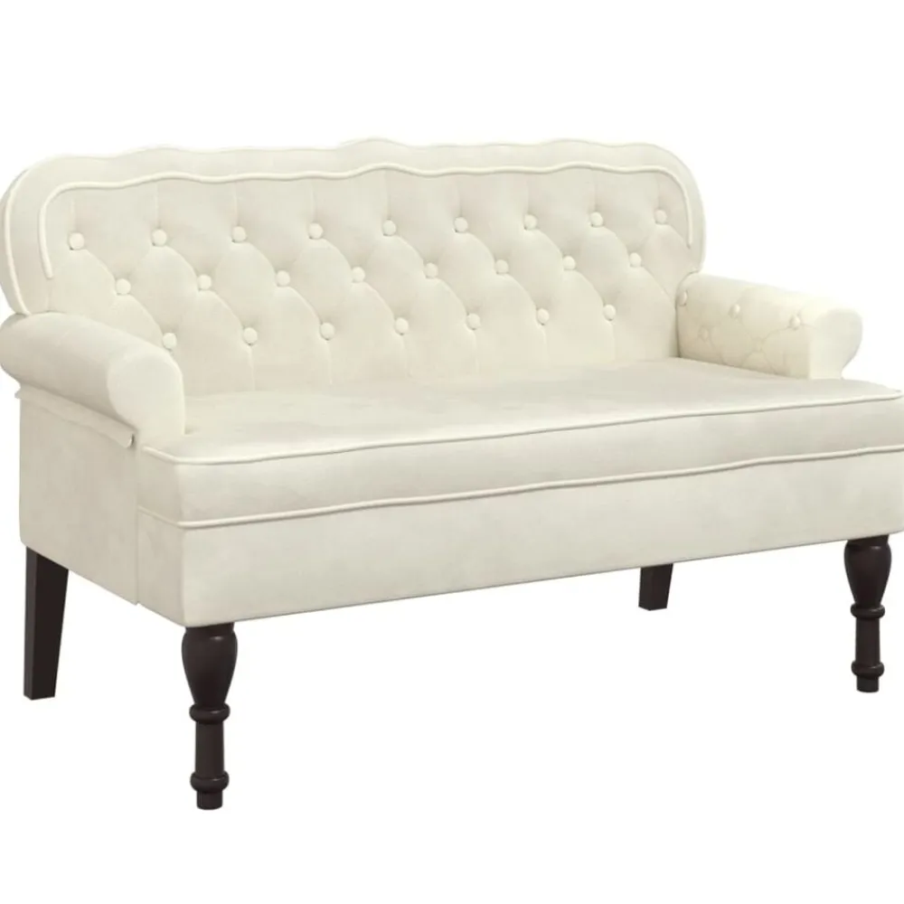 vidaXL Bancos-Banco con respaldo terciopelo color 119,5x64,5x75 cm