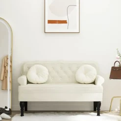 vidaXL Bancos-Banco con respaldo terciopelo color 119,5x64,5x75 cm