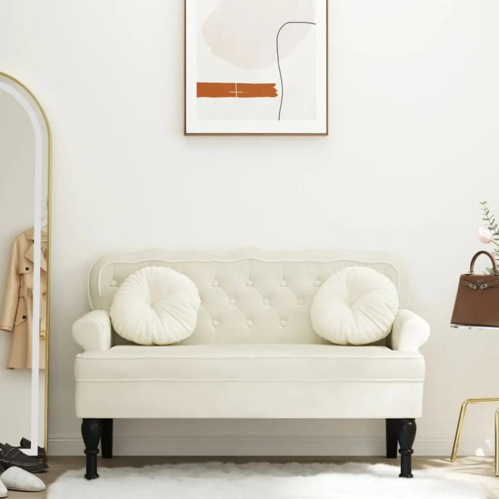vidaXL Bancos-Banco con respaldo terciopelo color 119,5x64,5x75 cm