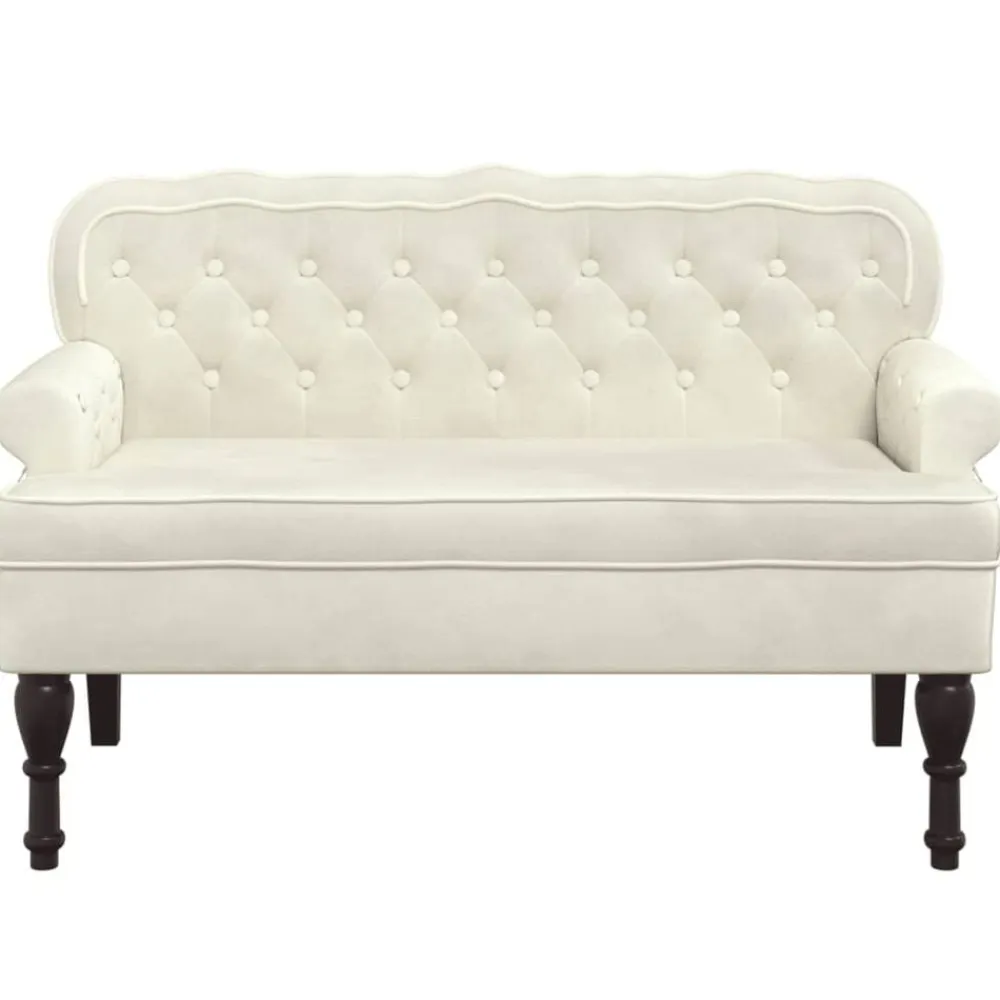 vidaXL Bancos-Banco con respaldo terciopelo color 119,5x64,5x75 cm