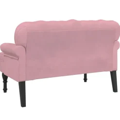 vidaXL Banco con respaldo terciopelo 119,5x64,5x75 cm Rosa