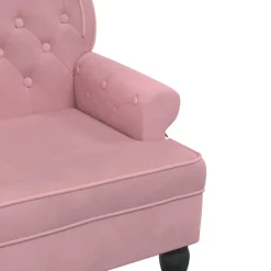 vidaXL Banco con respaldo terciopelo 119,5x64,5x75 cm Rosa
