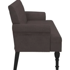 vidaXL Bancos-Banco con respaldo tela marrón oscuro 120x62x75,5 cm
