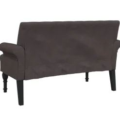 vidaXL Bancos-Banco con respaldo tela marrón oscuro 120x62x75,5 cm