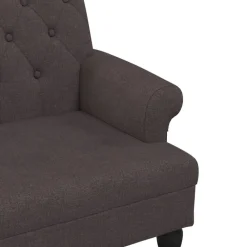 vidaXL Bancos-Banco con respaldo tela marrón oscuro 120x62x75,5 cm