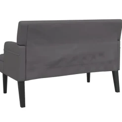 vidaXL Banco con respaldo cuero sintético 112x65,5x75 cm Gris Clearance