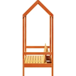 vidaXL Bancos-Banco con techo madera maciza pino marrón cera 117,5x70x176,5cm