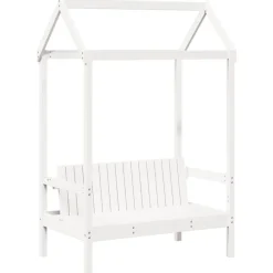 vidaXL Bancos-Banco con techo madera maciza de pino 117,5x70x176,5 cm