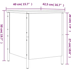 vidaXL Banco de almacenaje madera ingeniería roble marrón 40x42,5x50cm Marr&oacute;n roble Online