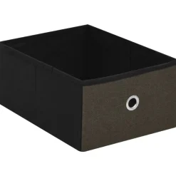 vidaXL Bancos-Banco de almacenaje plegable lino sintético marrón 76x38x38 cm