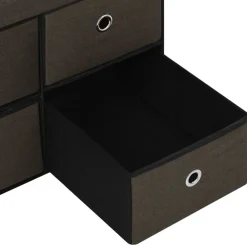 vidaXL Bancos-Banco de almacenaje plegable lino sintético marrón 76x38x38 cm