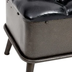 vidaXL Banco de almacenaje con respaldo cuero sintético 110 cm Negro Best