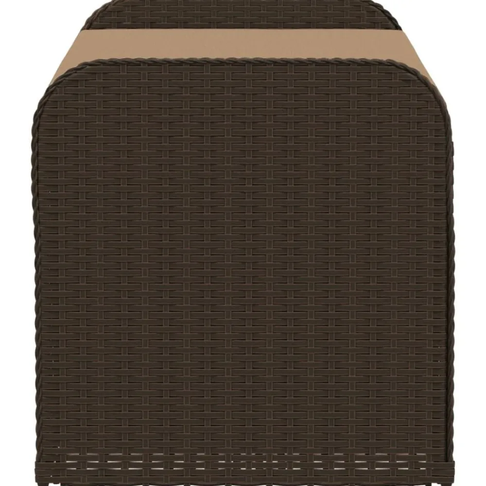 vidaXL Banco de almacenaje y cojín ratán sintético marrón 115x51x52 cm Marrón Discount