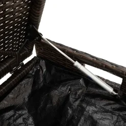 vidaXL Muebles De Jardín-Banco de almacenaje con cojín marrón 100 cm ratán sintético