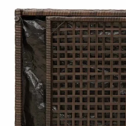 vidaXL Muebles De Jardín-Banco de almacenaje con cojín marrón 100 cm ratán sintético