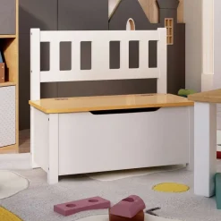Niños vidaXL Mobiliario Para Bebés Y Niños Pequeños-Banco de almacenaje para niños MDF 60x30x55 cm
