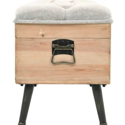 vidaXL Bancos-Banco de almacenaje madera maciza de abeto 110 cm