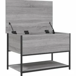 vidaXL Banco de almacenaje madera ingeniería 70x42,5x47 cm Gris sonoma Best