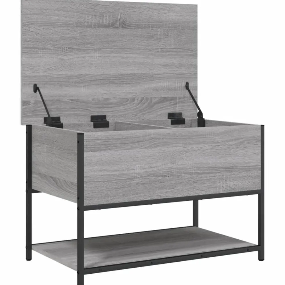 vidaXL Banco de almacenaje madera ingeniería 70x42,5x47 cm Gris sonoma Best