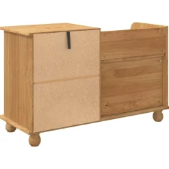 vidaXL Bancos-Banco de almacenamiento con cajón ASKIM Marrón 100 x 39 x 62 cm