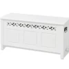 vidaXL Banco de almacenamiento estilo barroco MDF blanco Best
