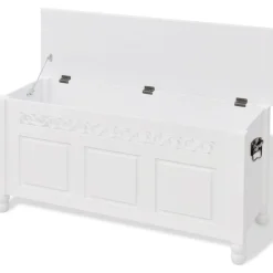 vidaXL Banco de almacenamiento estilo barroco MDF blanco Best