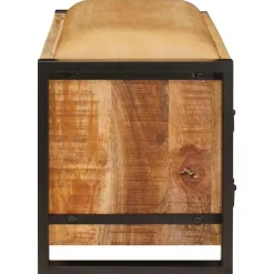 vidaXL Banco de almacenamiento con cajón Marrón Madera maciza de Mango Natural