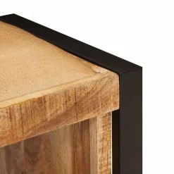 vidaXL Banco de almacenamiento con cajón Marrón Madera maciza de Mango Natural